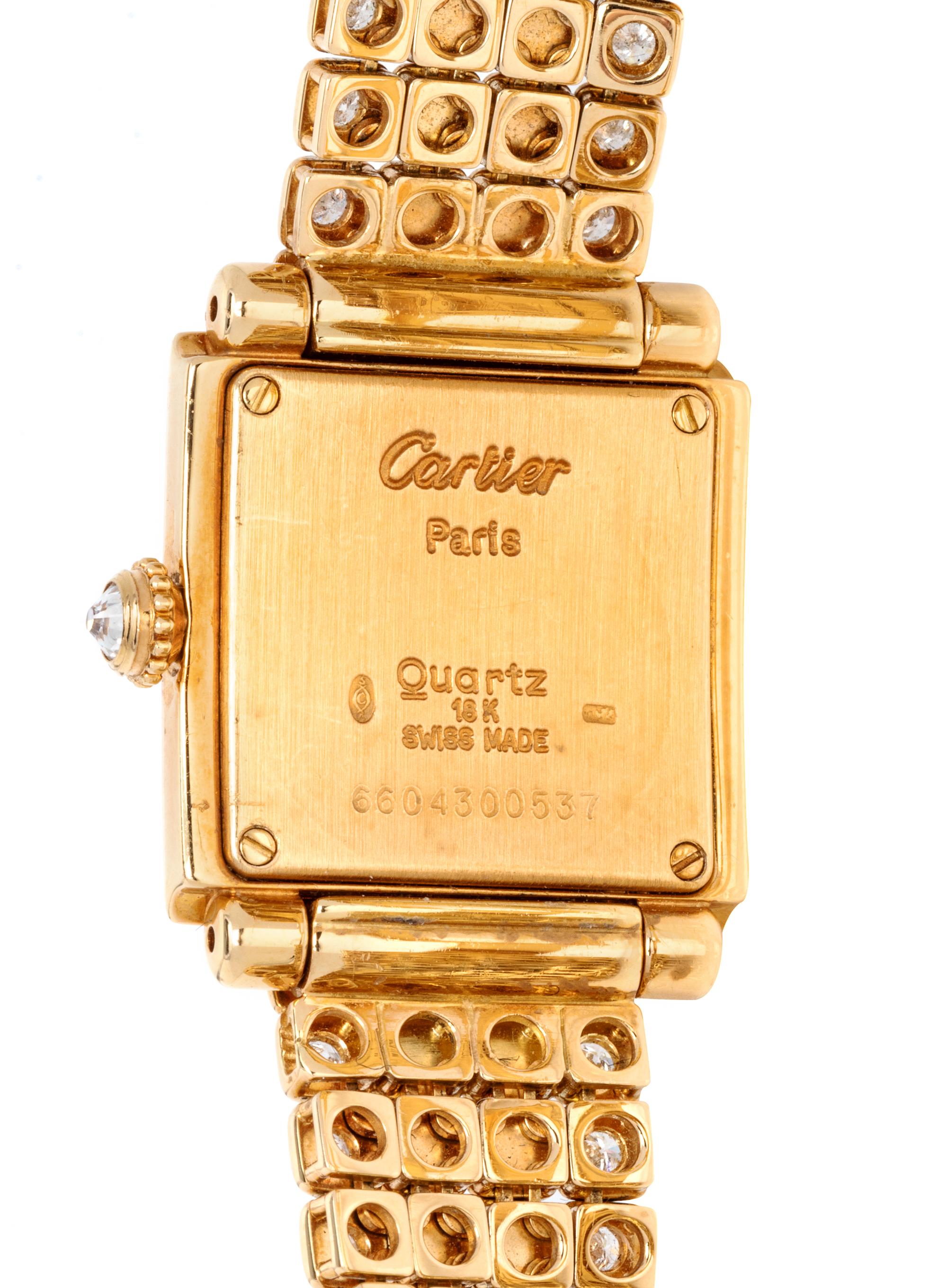 CARTIER, 18K YELLOW GOLD AND DIAMOND WRISTWATCH