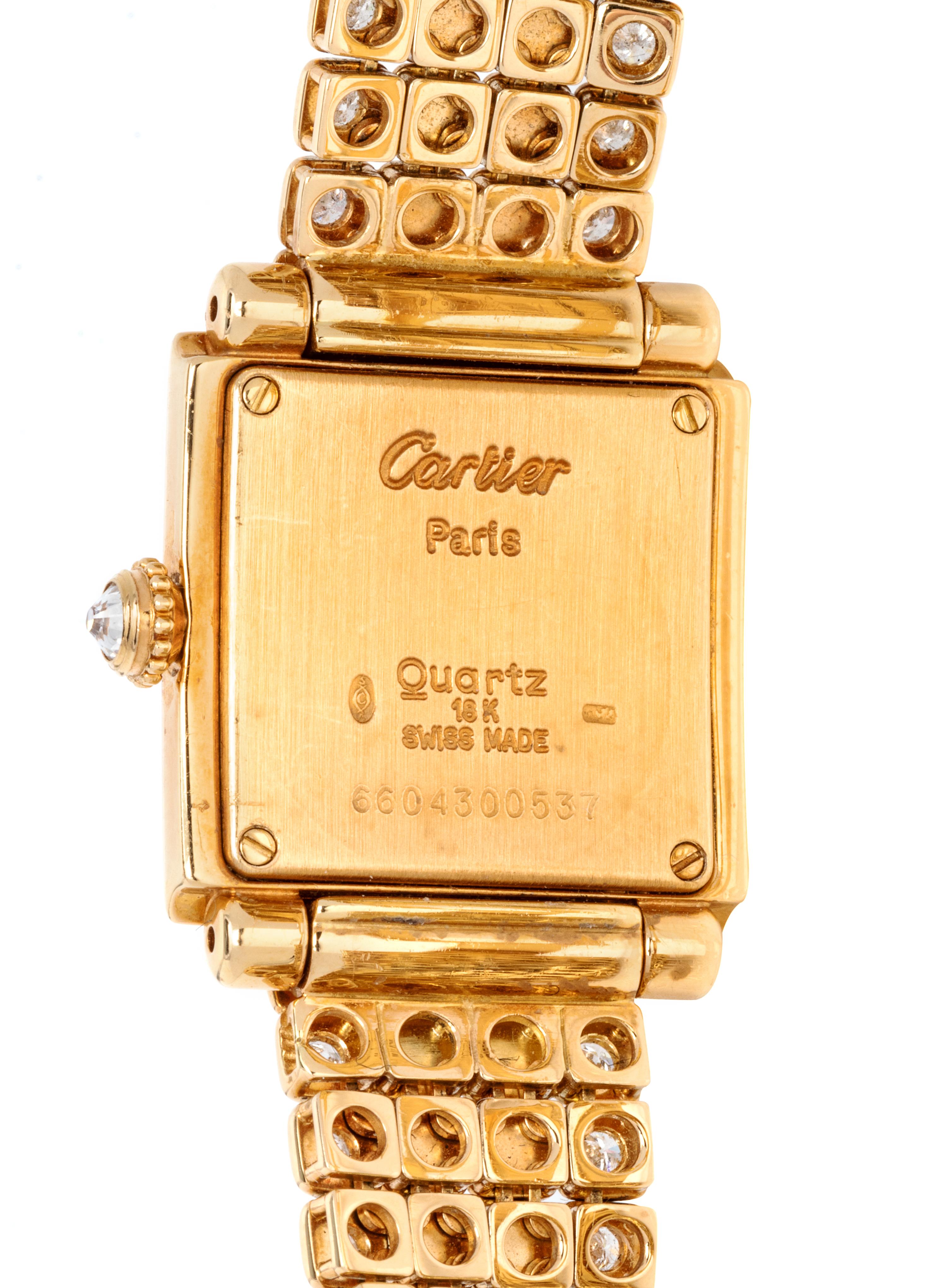 CARTIER, 18K YELLOW GOLD AND DIAMOND WRISTWATCH