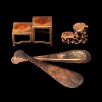 Three Chinese Wood Scholar's Objects