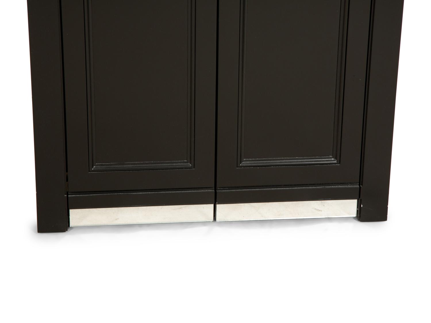 A Pair of Custom Neoclassical Style Black-Painted Bookcases