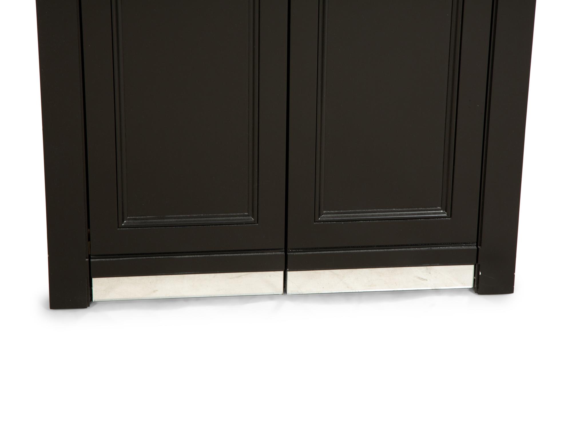 A Pair of Custom Neoclassical Style Black-Painted Bookcases