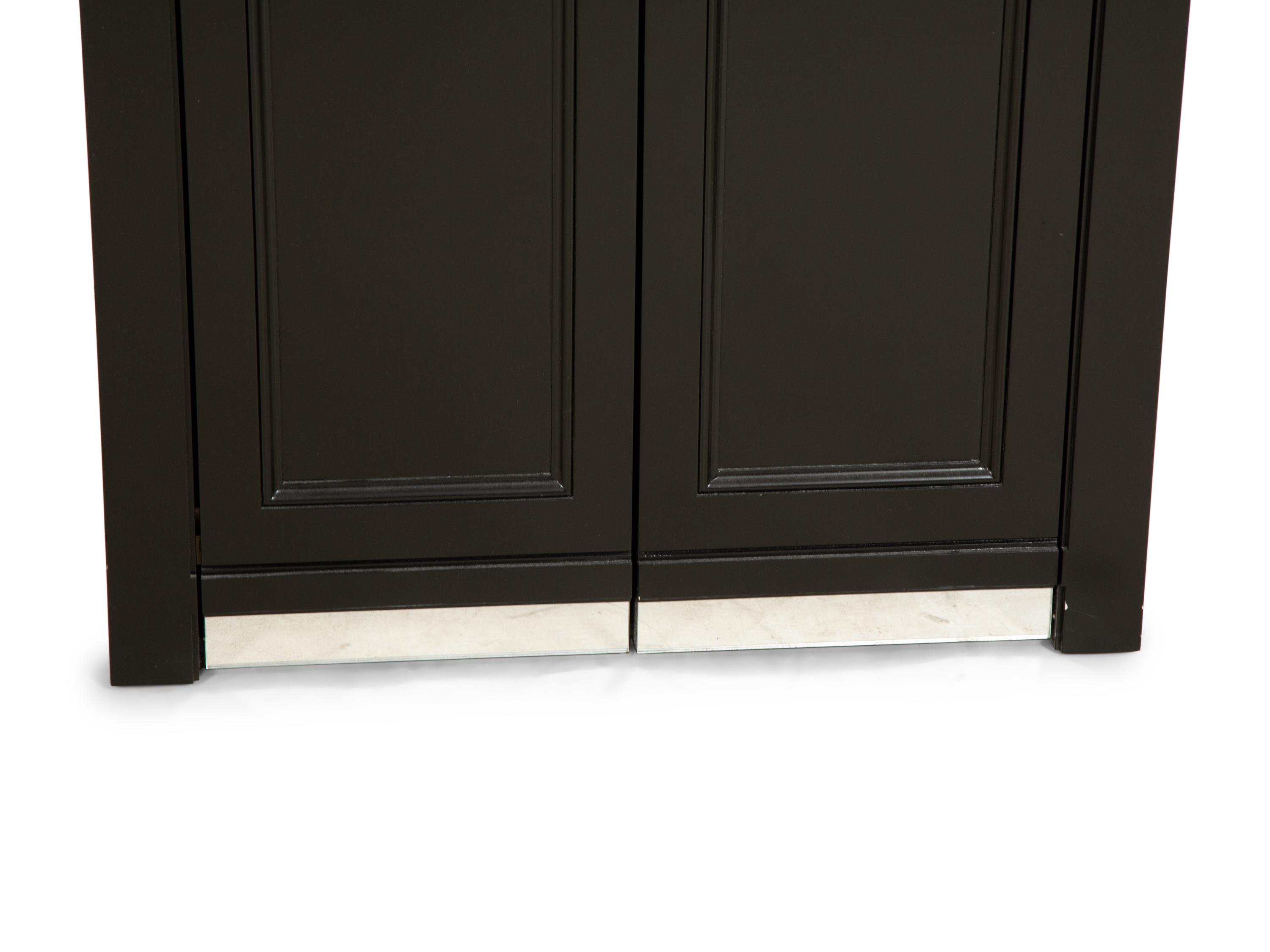 A Pair of Custom Neoclassical Style Black-Painted Bookcases