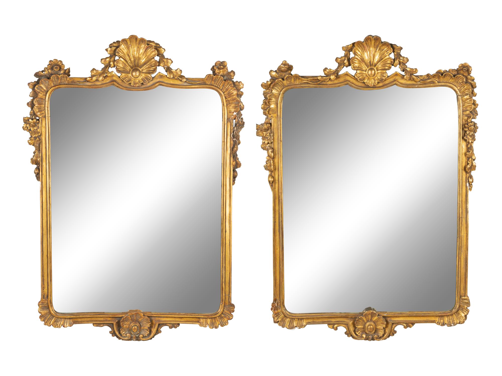 A Pair of Italian Giltwood Mirrors