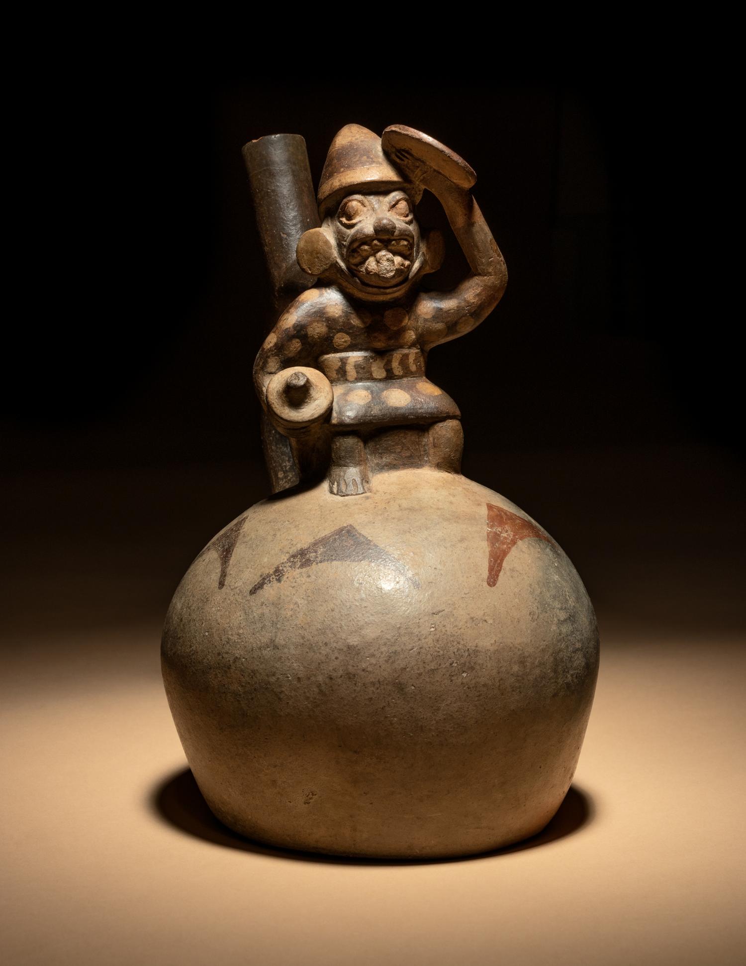 A Moche Stirup Vessel with Figure