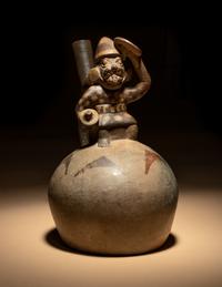 A Moche Stirup Vessel with Figure