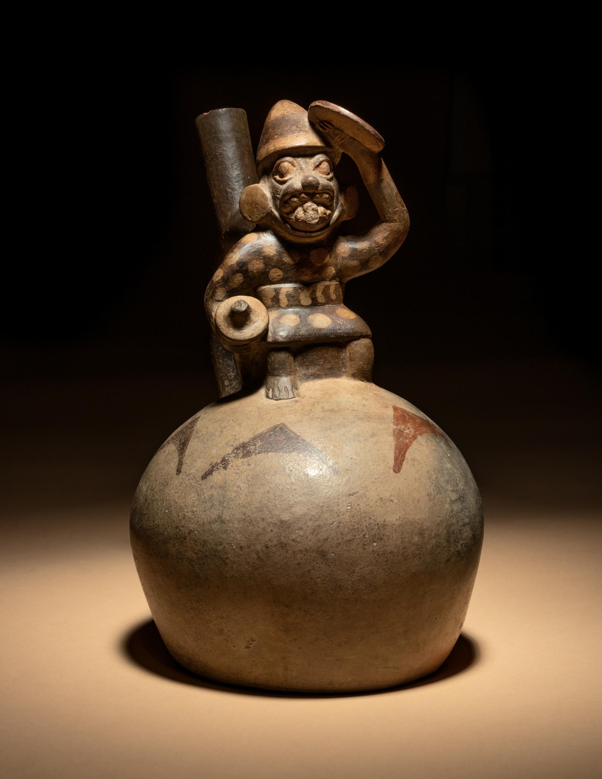 A Moche Stirup Vessel with Figure