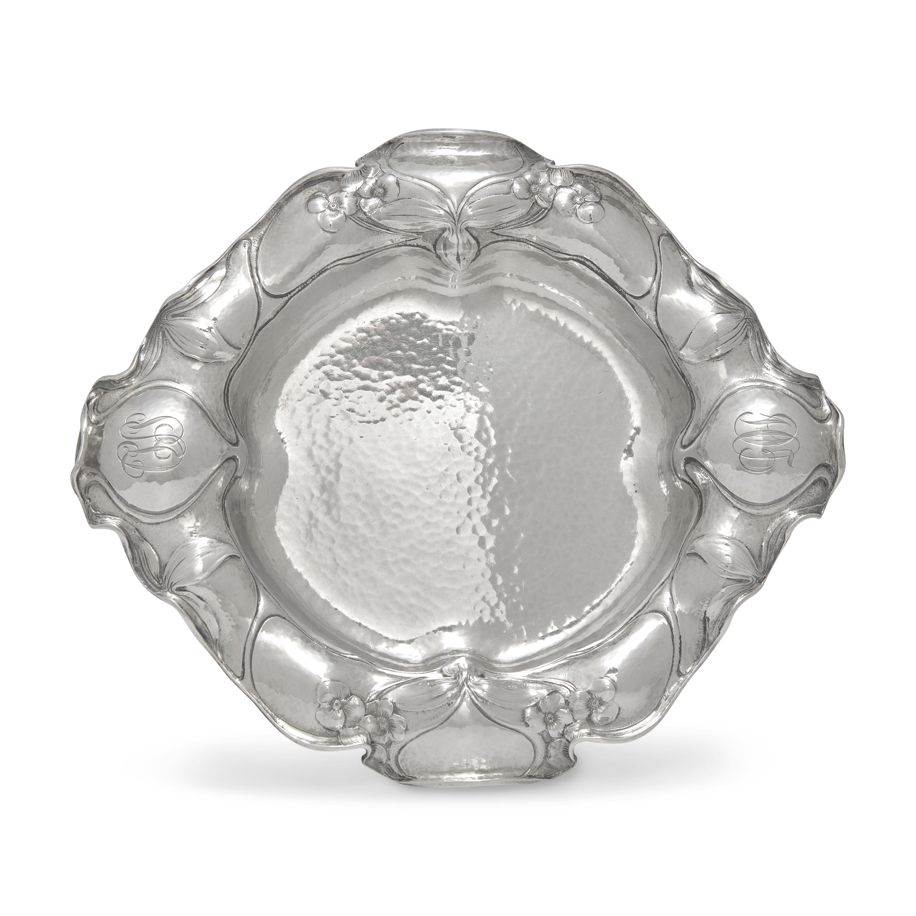 An Art Nouveau Martele Silver Serving Dish