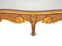 A Louis XV Style Painted and Parcel Gilt Low Coffee Table