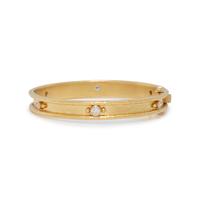ELIZABETH LOCKE, YELLOW GOLD AND DIAMOND BANGLE BRACELET