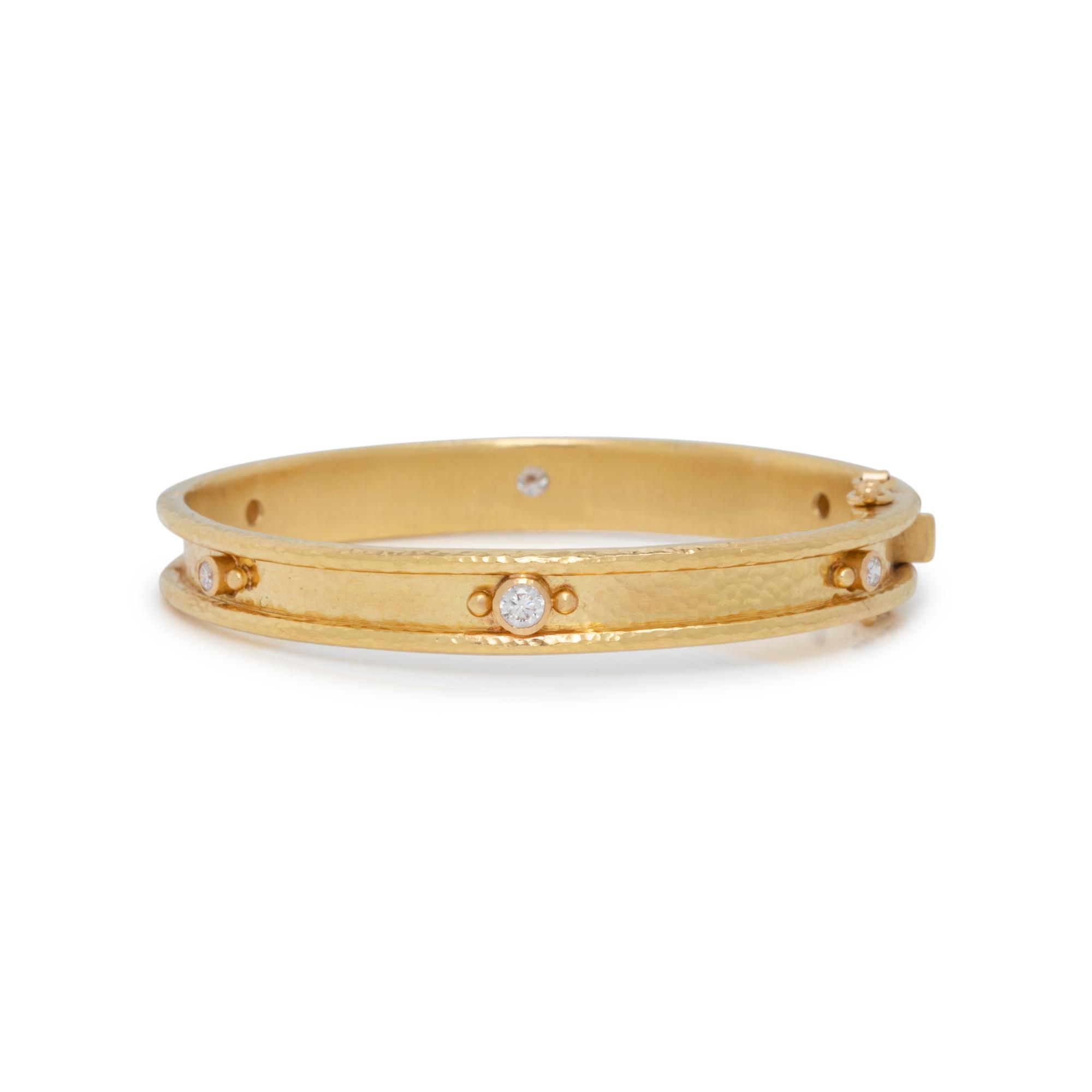 ELIZABETH LOCKE, YELLOW GOLD AND DIAMOND BANGLE BRACELET