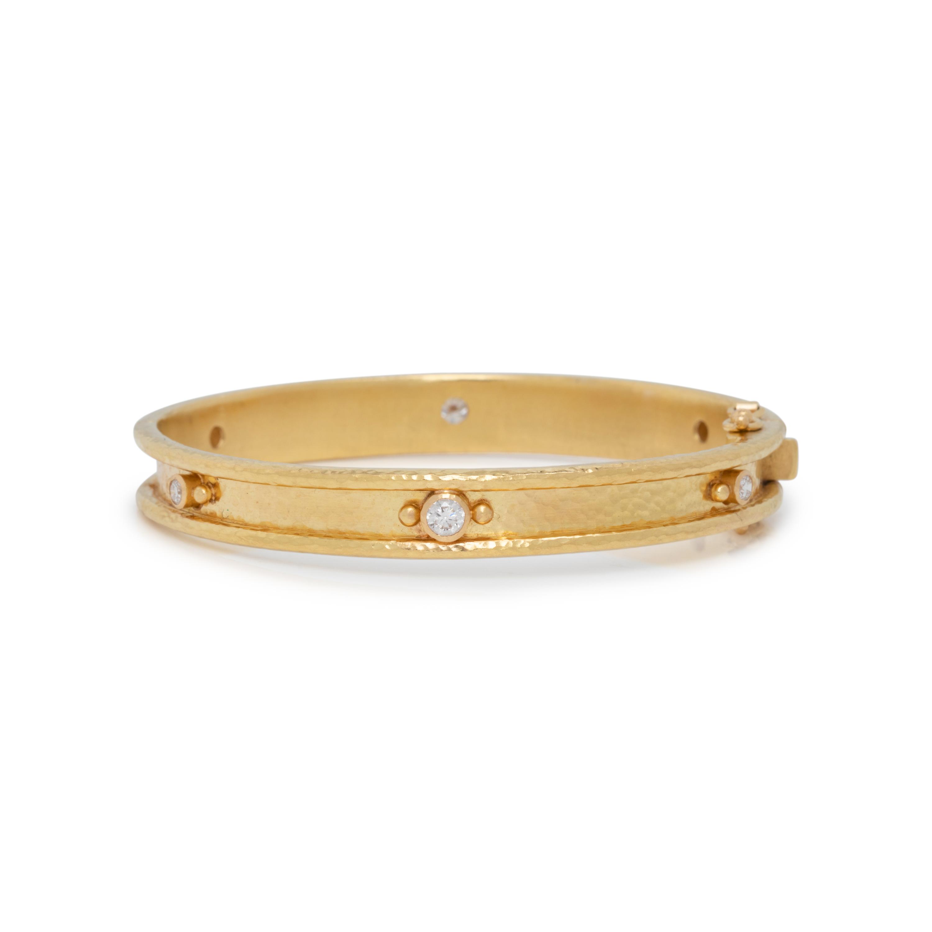 ELIZABETH LOCKE, YELLOW GOLD AND DIAMOND BANGLE BRACELET