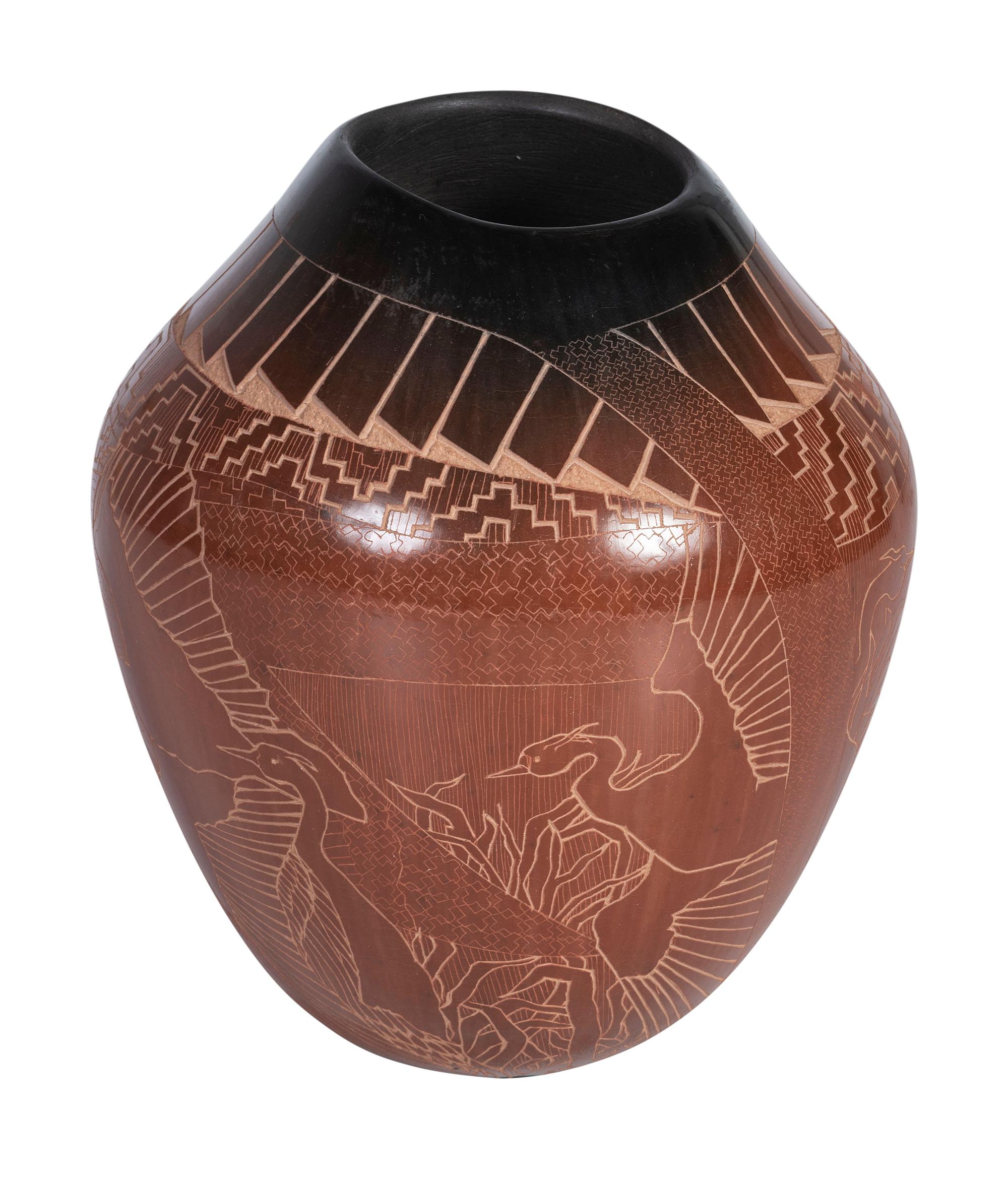 Pottery Jar with Sgraffito Decorations
