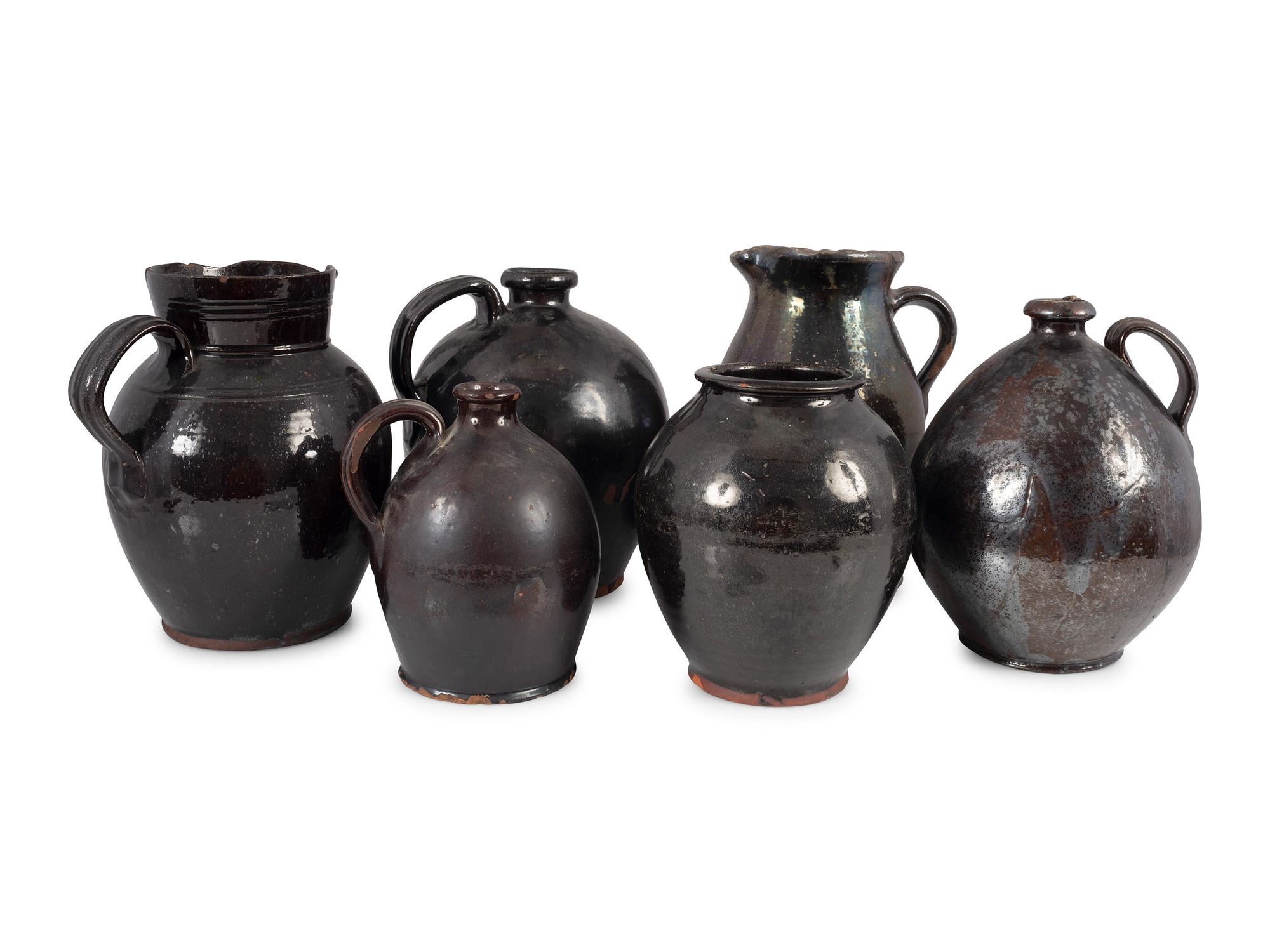 Six Redware Vessels