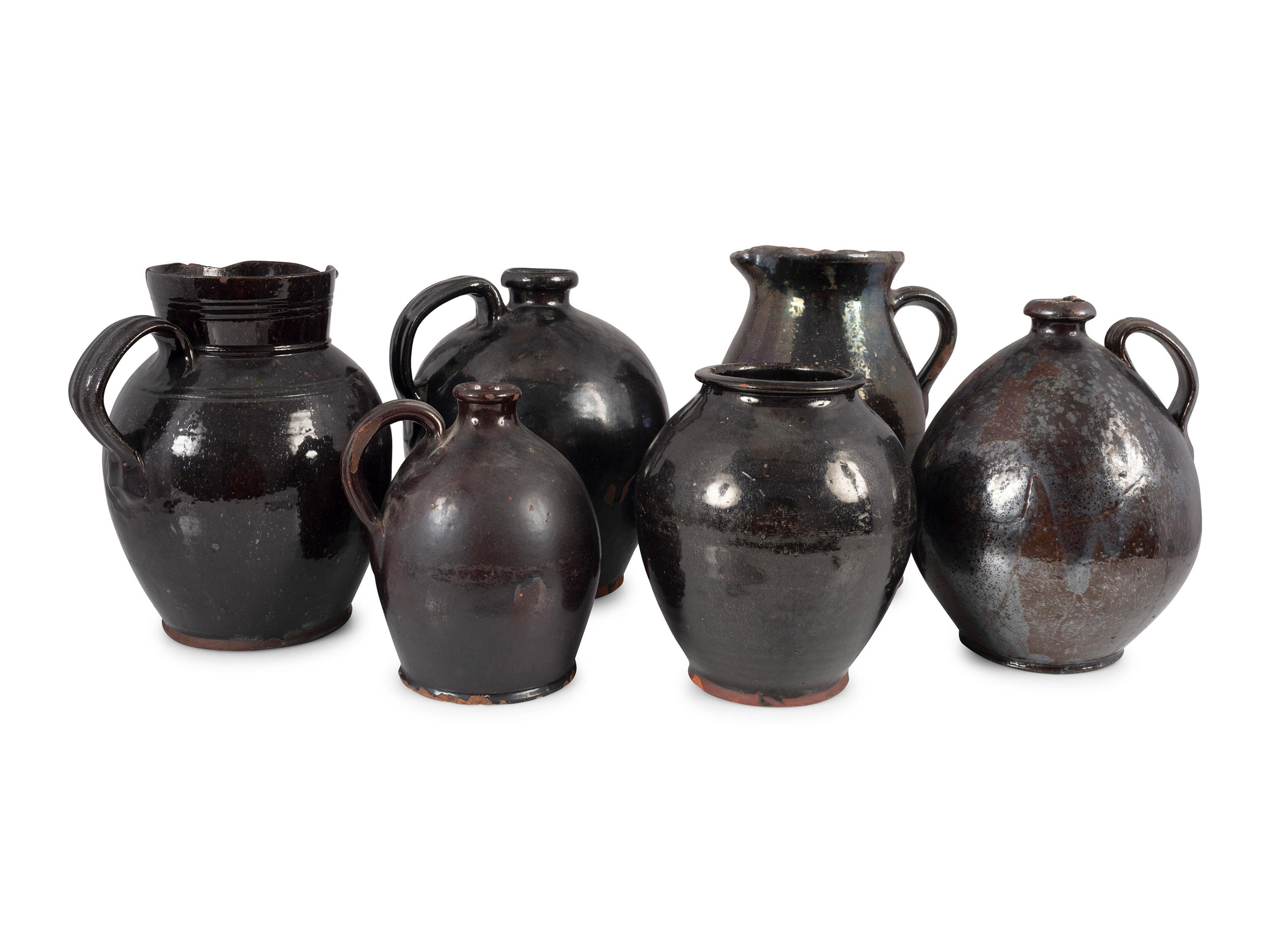 Six Redware Vessels