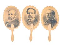 [1888 ELECTION] -- [HARRISON, Benjamin] -- [CLEVELAND, Grover]. A group of fans, covers, cabinet cards, and other ephemera related to the 1888 presidential election, including:
