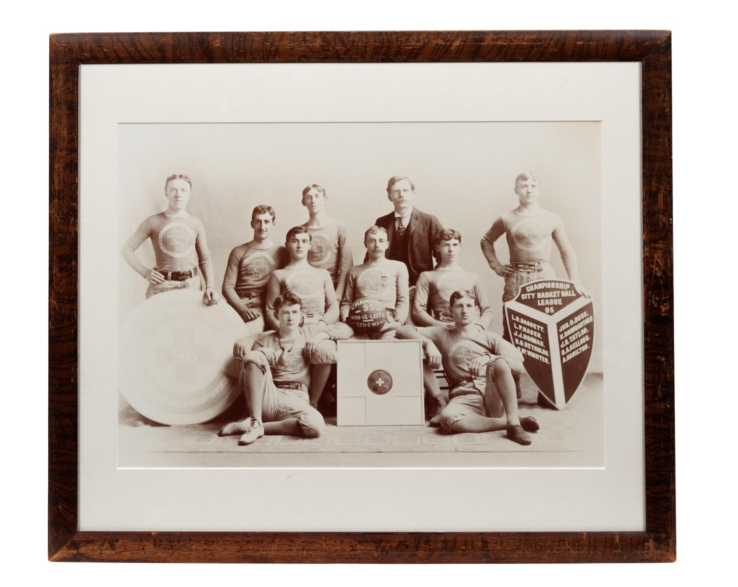 A 1895 Chicago YMCA City Basketball League Champions Team Photo