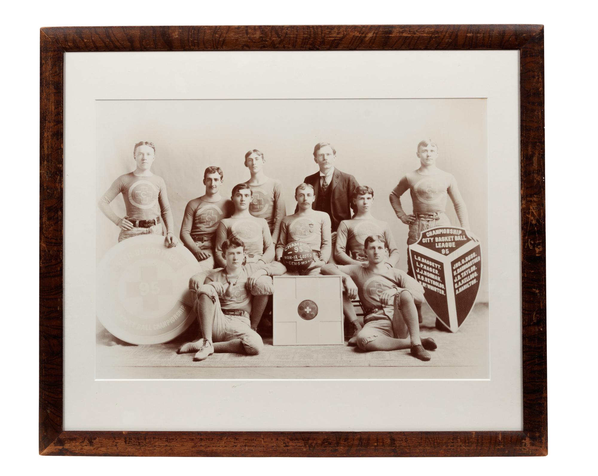 A 1895 Chicago YMCA City Basketball League Champions Team Photo