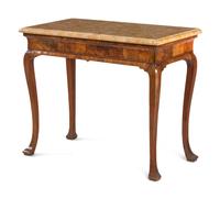 A George II Walnut Marble-Top Side Table