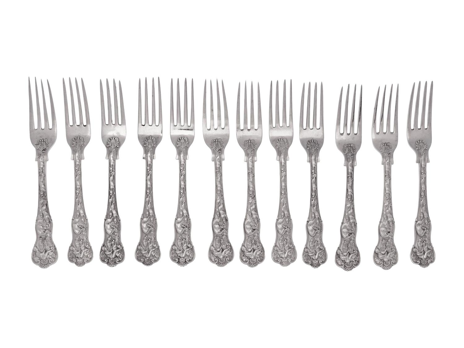 Twelve Victorian Silver Forks