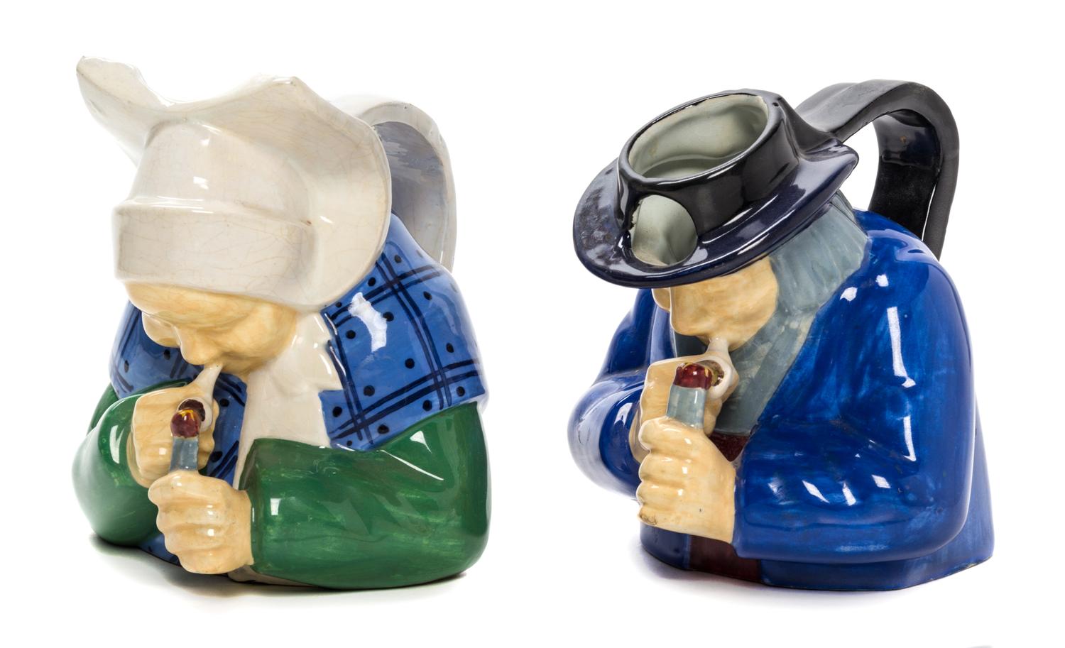 A Pair of Quimper Pottery Mugs Height 6 inches.