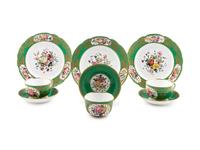A Derby Painted and Parcel Gilt Porcelain Tea Service