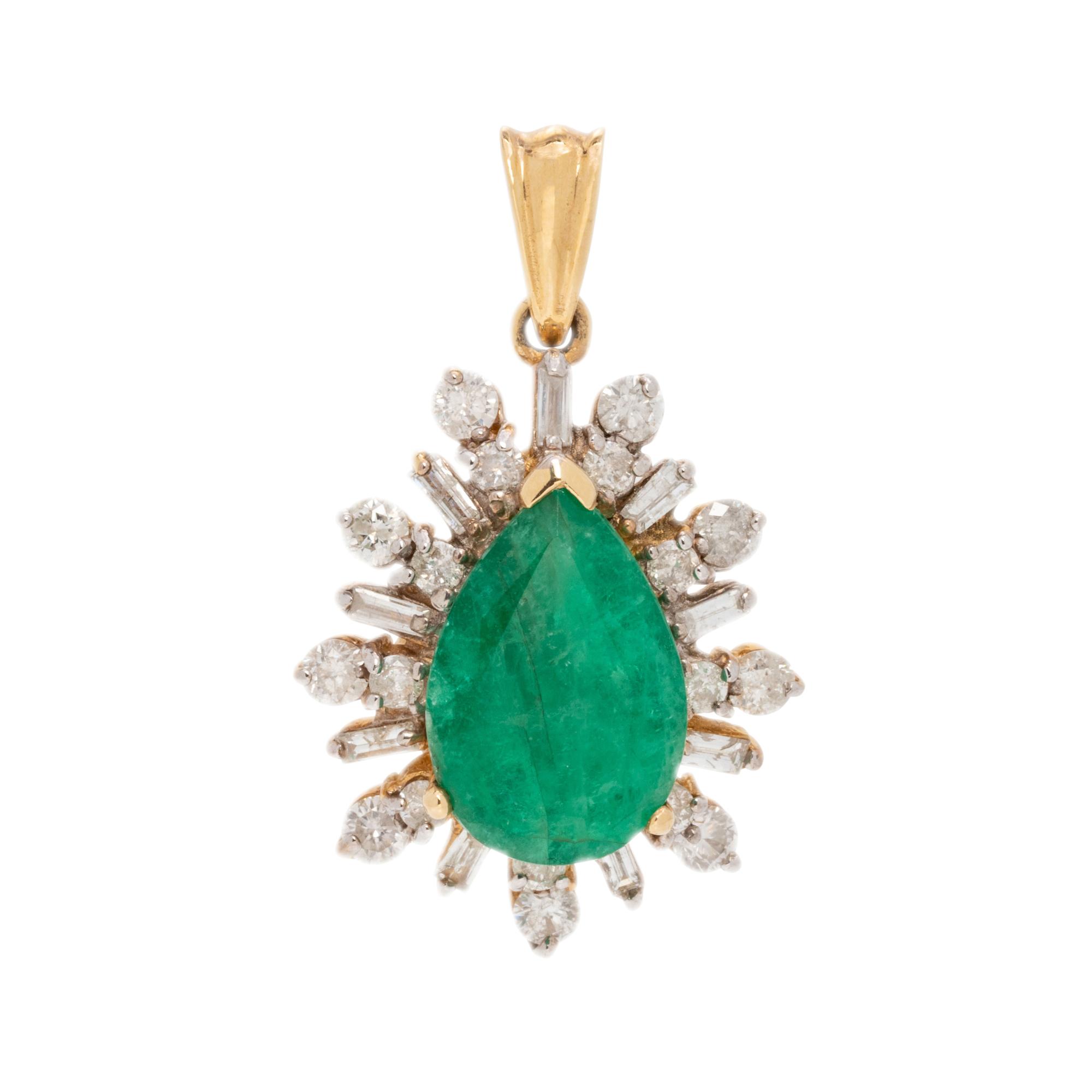 EMERALD AND DIAMOND PENDANT