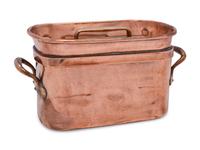 A French Copper Daubière with Brass Handles