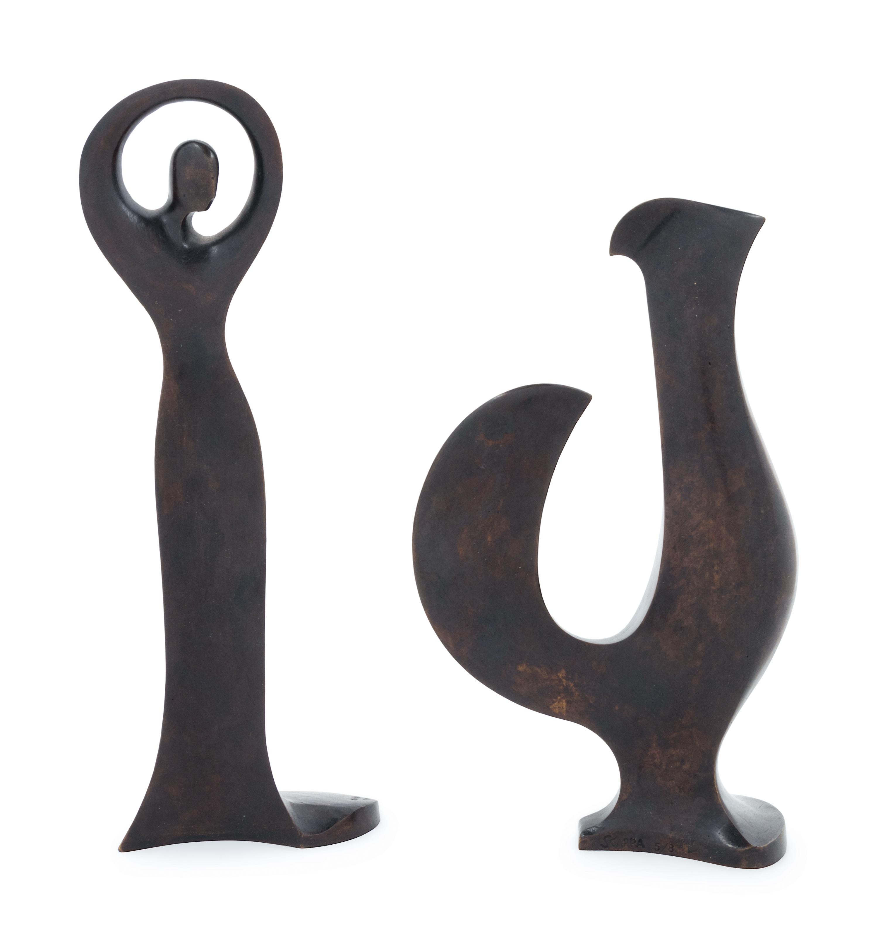 Two works: The Dancer, 1989 and Coq, 1987