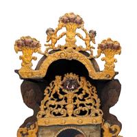 A Frisian Gilt and Polychrome Decorated 'Stoelklok'