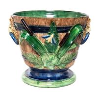 A Large Palissy Majolica Jardiniere Height 16 x diameter 17 inches. — LATE 19TH CENTURY