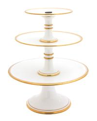 A Three Tier Porcelain Cake Stand Height 11 1/2 inches. — 19TH CENTURY
