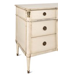 A White-Painted Breakfront Console Commode
