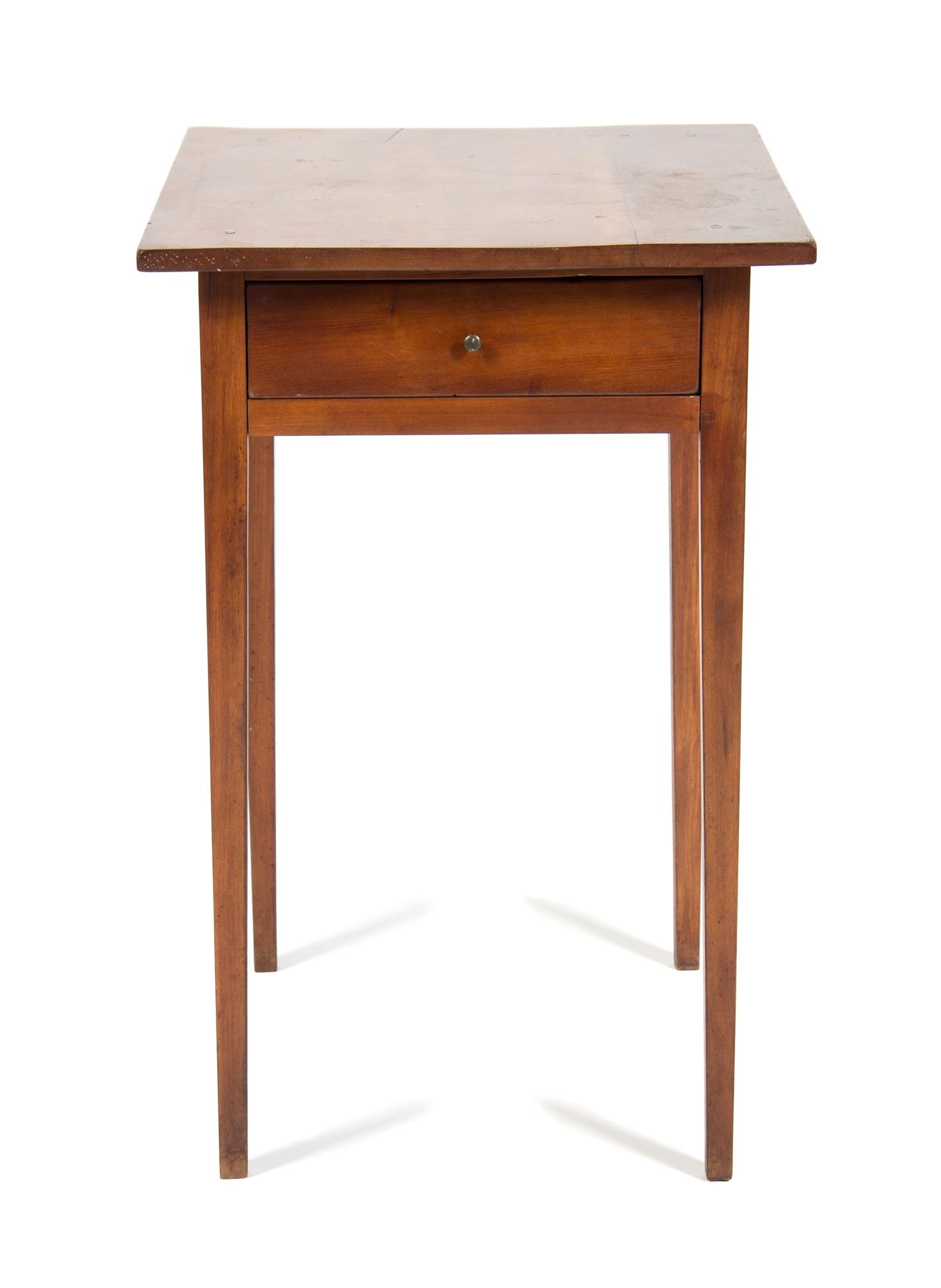 An American Cherry Side Table Height 25 1/2 x width 16 3/4 x depth 20 3/8 inches.