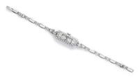 A Platinum, White Gold and Diamond Wristwatch, Shreve, 8.60 dwts.