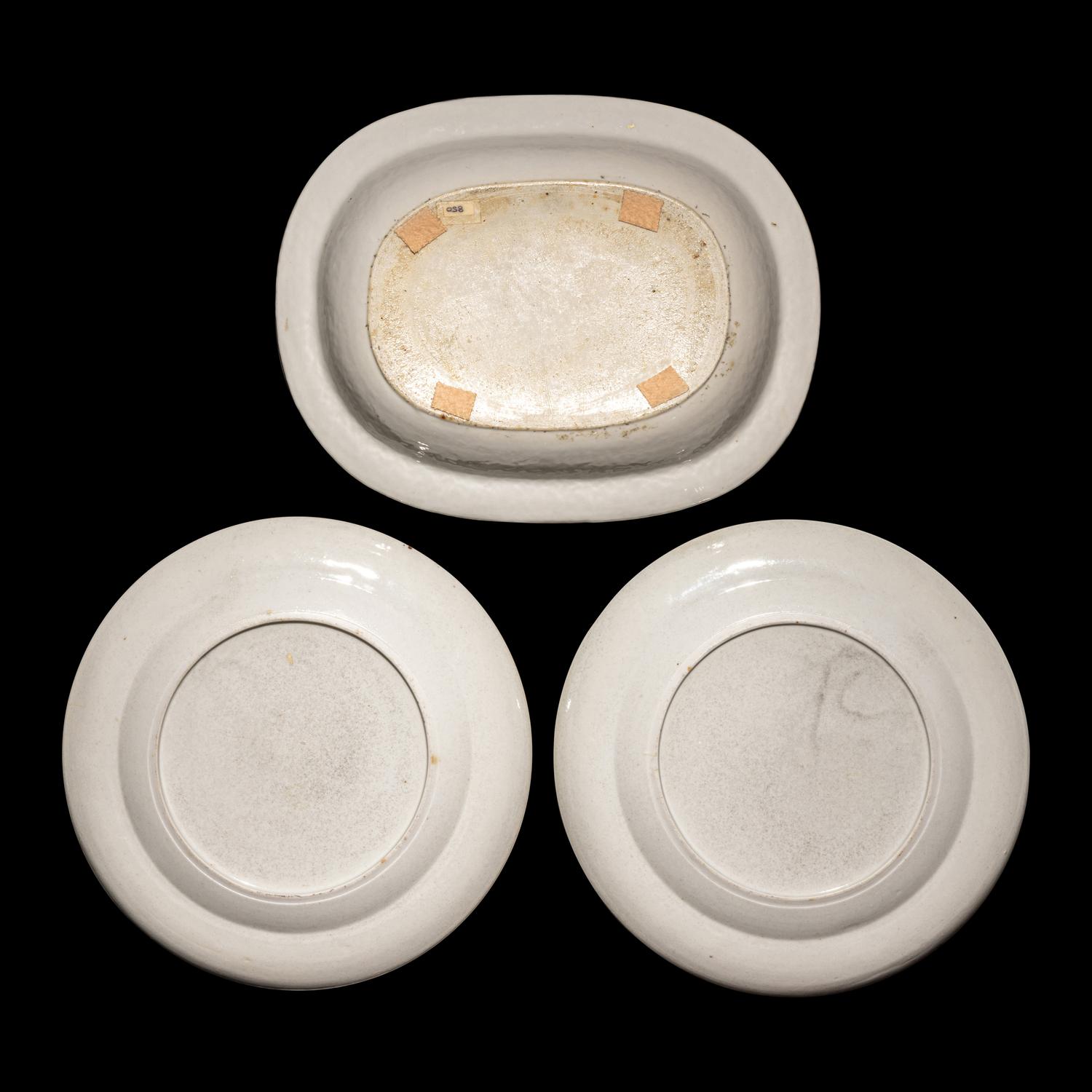 Three Chinese Famille Rose Porcelain Plates