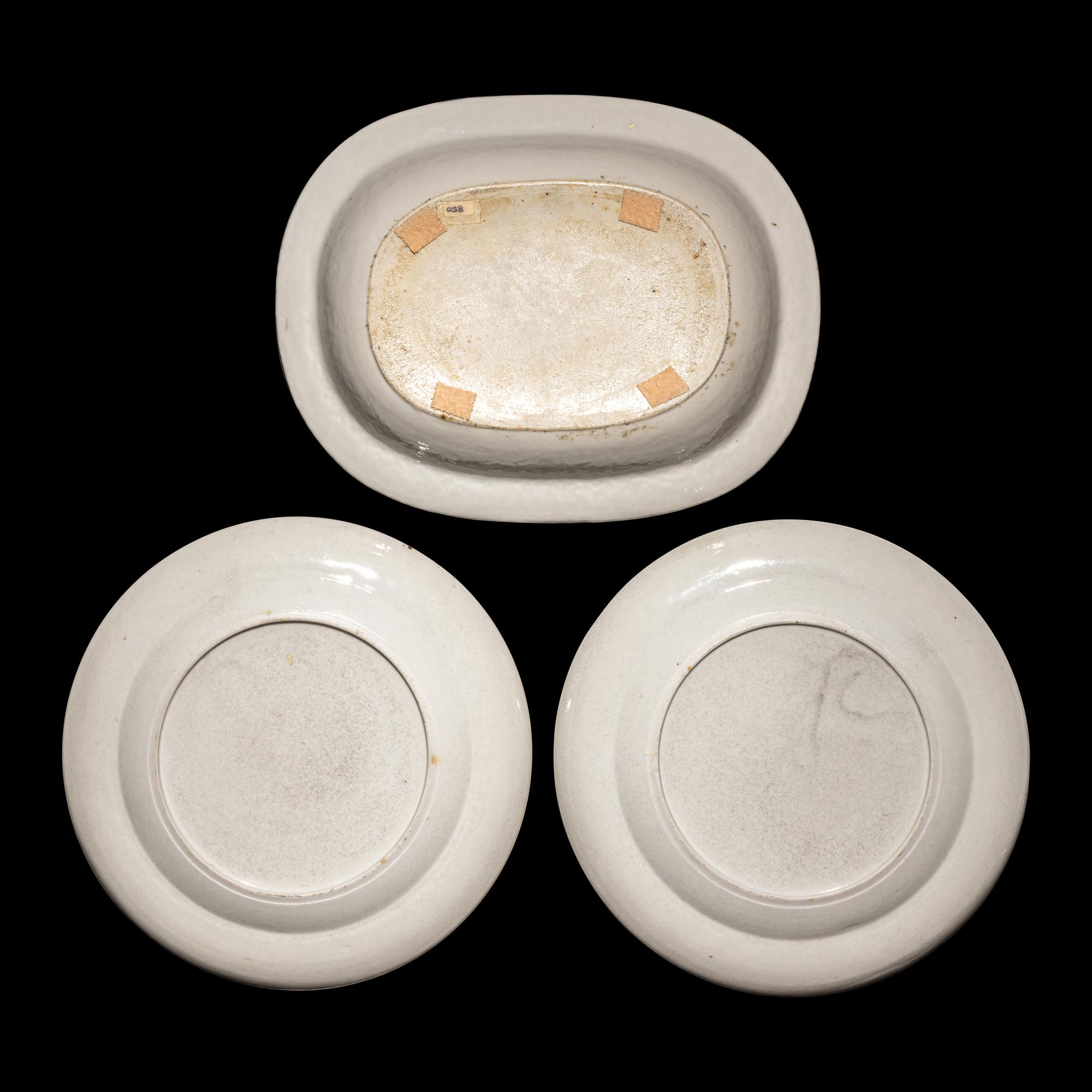 Three Chinese Famille Rose Porcelain Plates