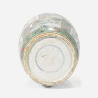 A Chinese famille verte-decorated porcelain rouleau vase 素三彩紙槌瓶 Kangxi period ? ??