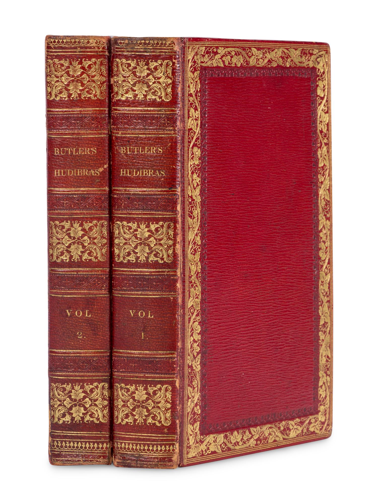 [FORE-EDGE PAINTINGS]. BUTLER, Samuel (1612-1680). Hudibras, a Poem ... With historical, Biographical, and Explanatory Notes, Selected from Grey & Other Authors. To Which are Prefixed, a Life of the Author, and a Preliminary Discourse on the Civil War . London: Akerman et al, 1822.