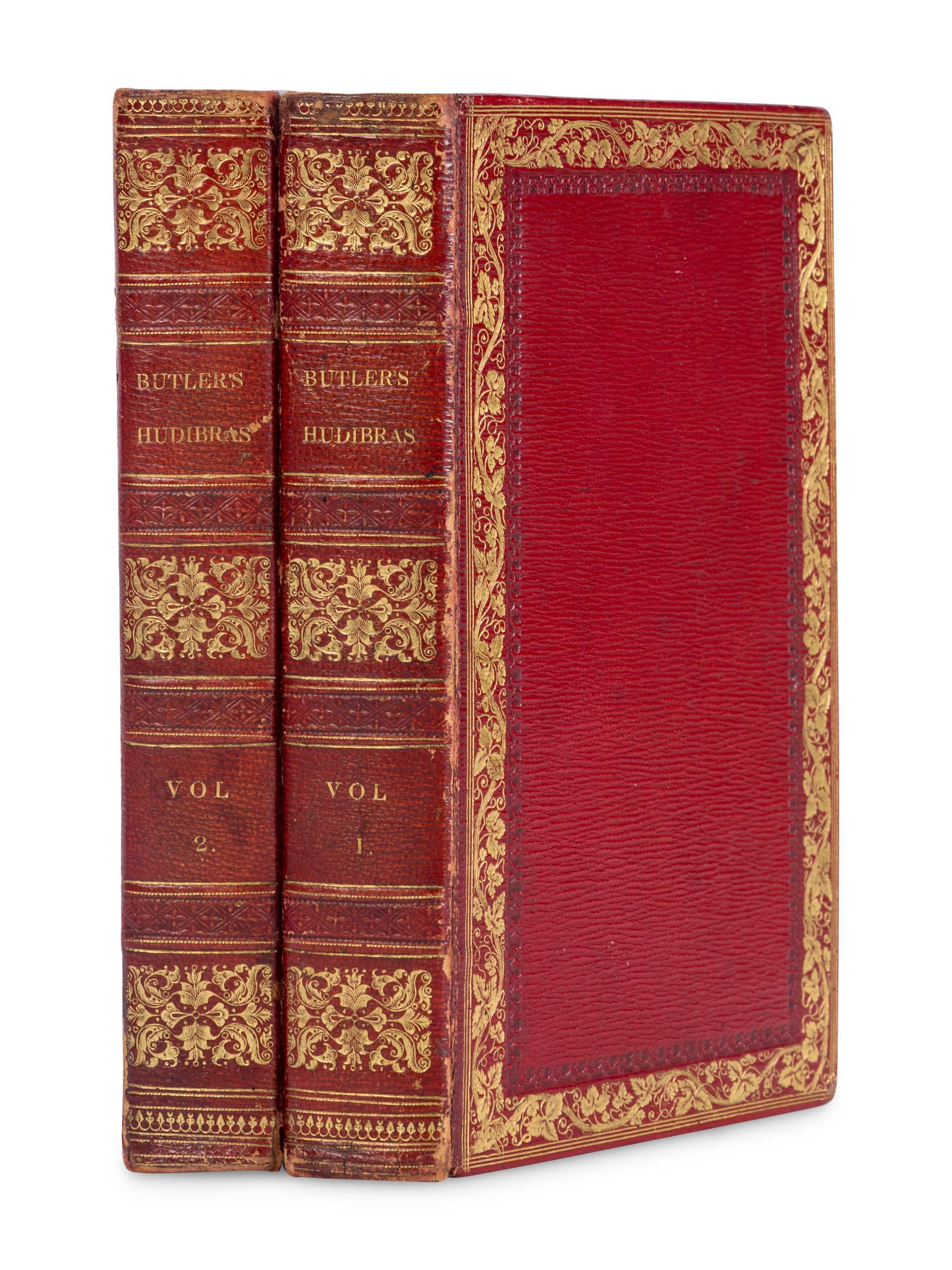 [FORE-EDGE PAINTINGS]. BUTLER, Samuel (1612-1680). Hudibras, a Poem ... With historical, Biographical, and Explanatory Notes, Selected from Grey & Other Authors. To Which are Prefixed, a Life of the Author, and a Preliminary Discourse on the Civil War . London: Akerman et al, 1822.
