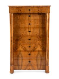 A Biedermeier Walnut Chiffonier