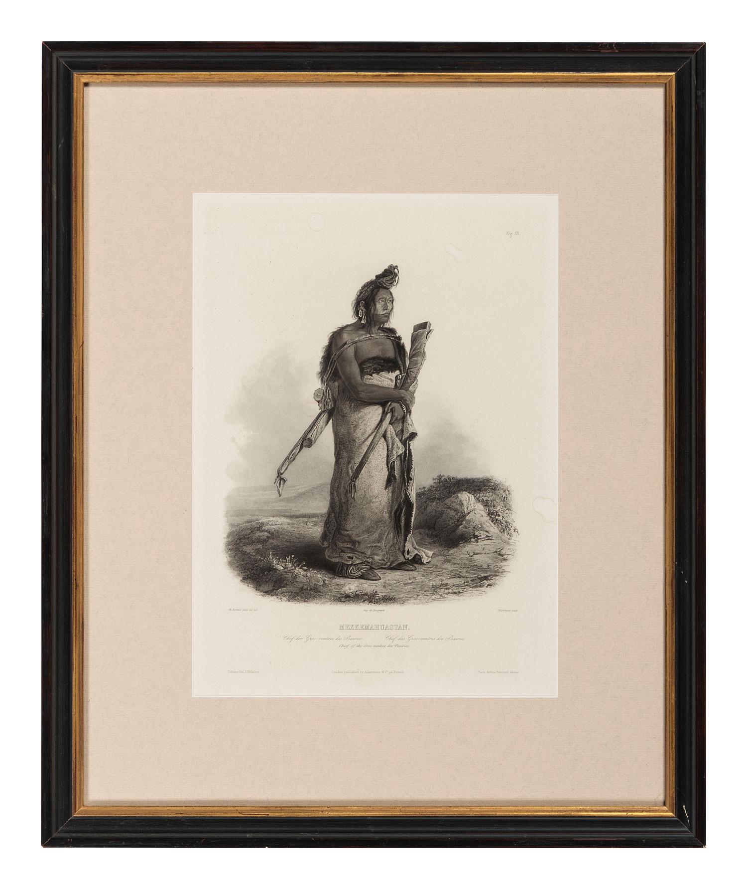 BODMER, Karl (1809-1893). ACKERMAN & Co., publisher. A group of 2 engravings of Mandan and Gros Ventre Indians.