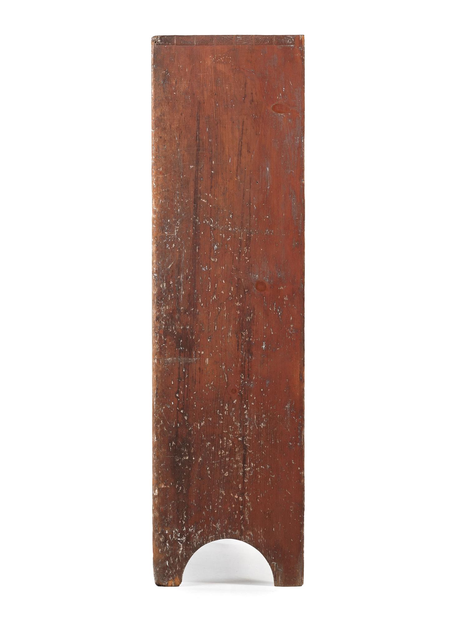A Country Red-Stained Four-Tier Bucket Shelf