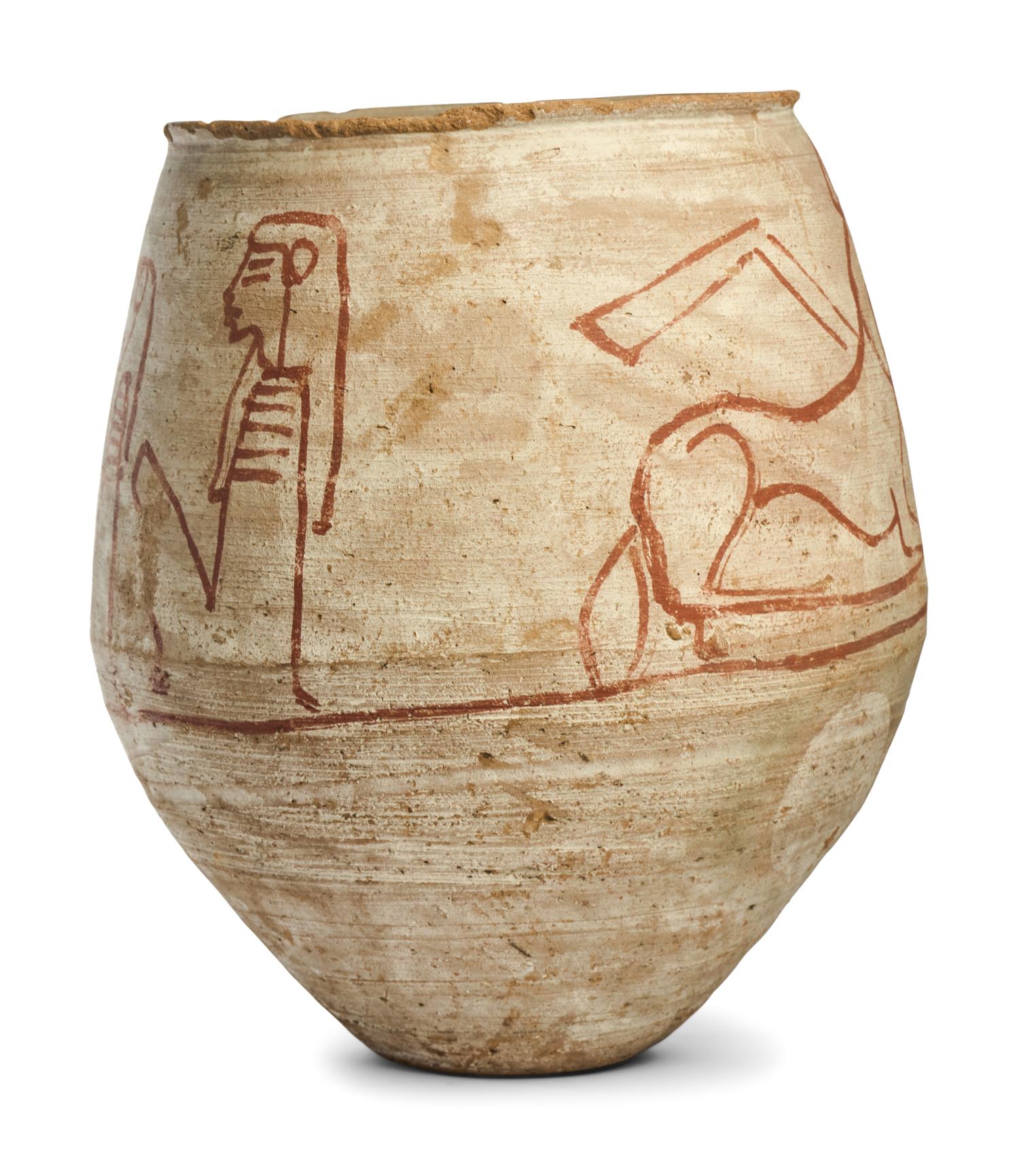 An Egyptian-Style Polychrome Canopic Jar
