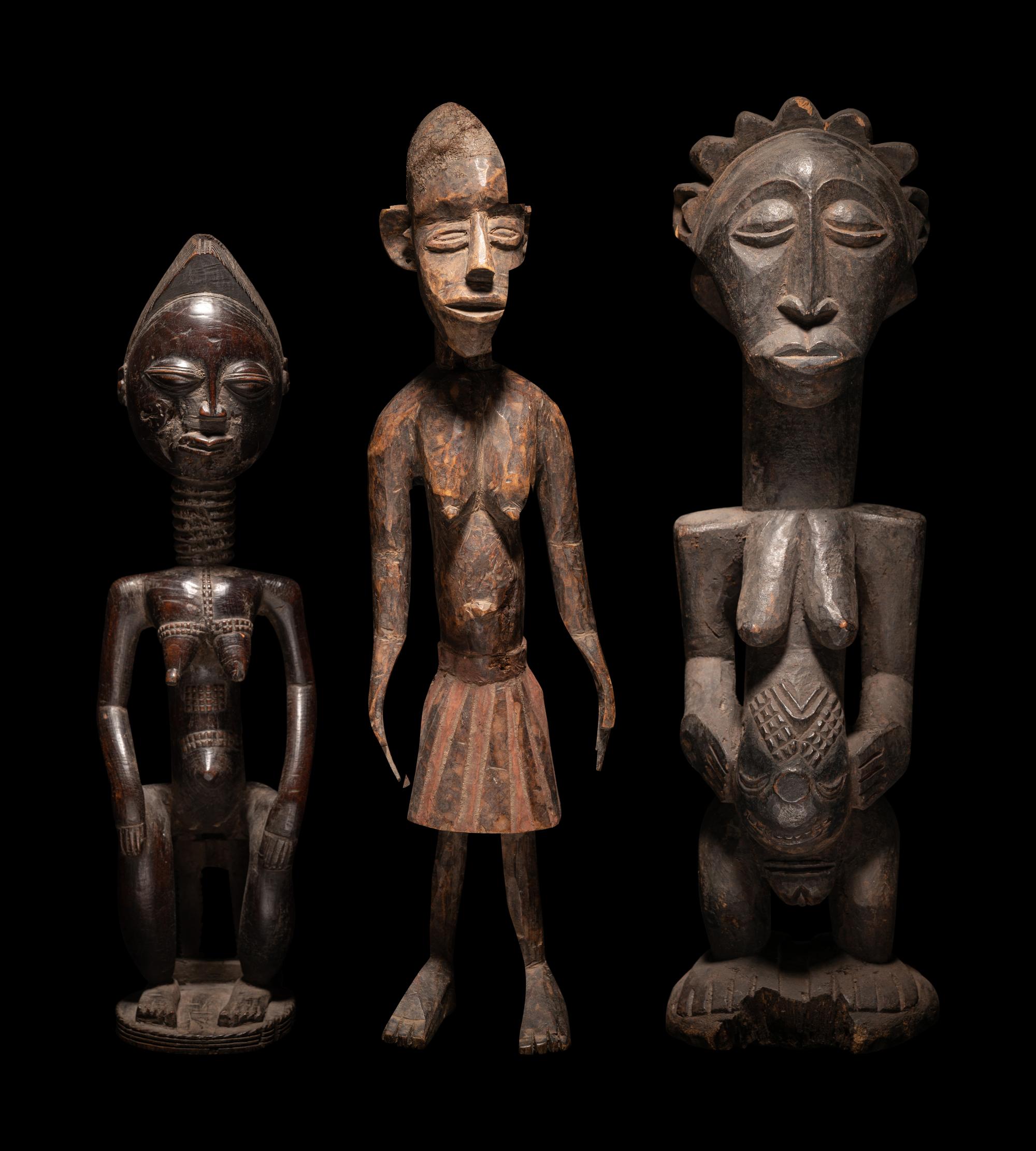Three African Wood Figures