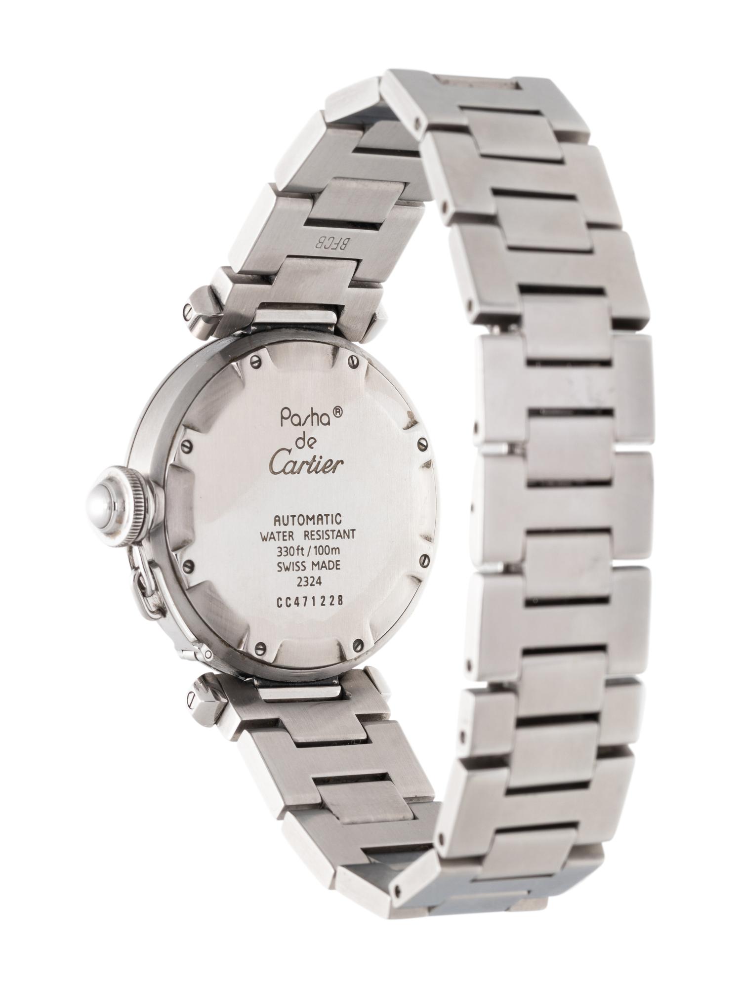 CARTIER, REF. 2324 STAINLESS STEEL 'PASHA' WRISTWATCH