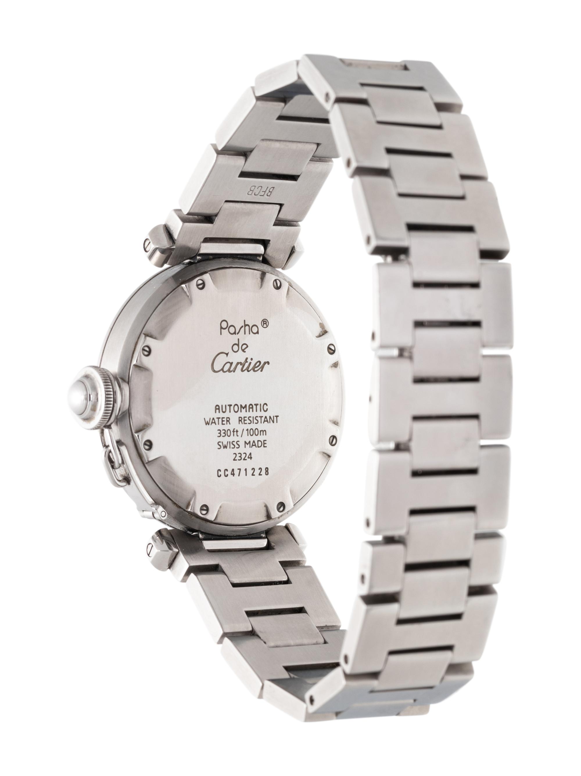 CARTIER, REF. 2324 STAINLESS STEEL 'PASHA' WRISTWATCH