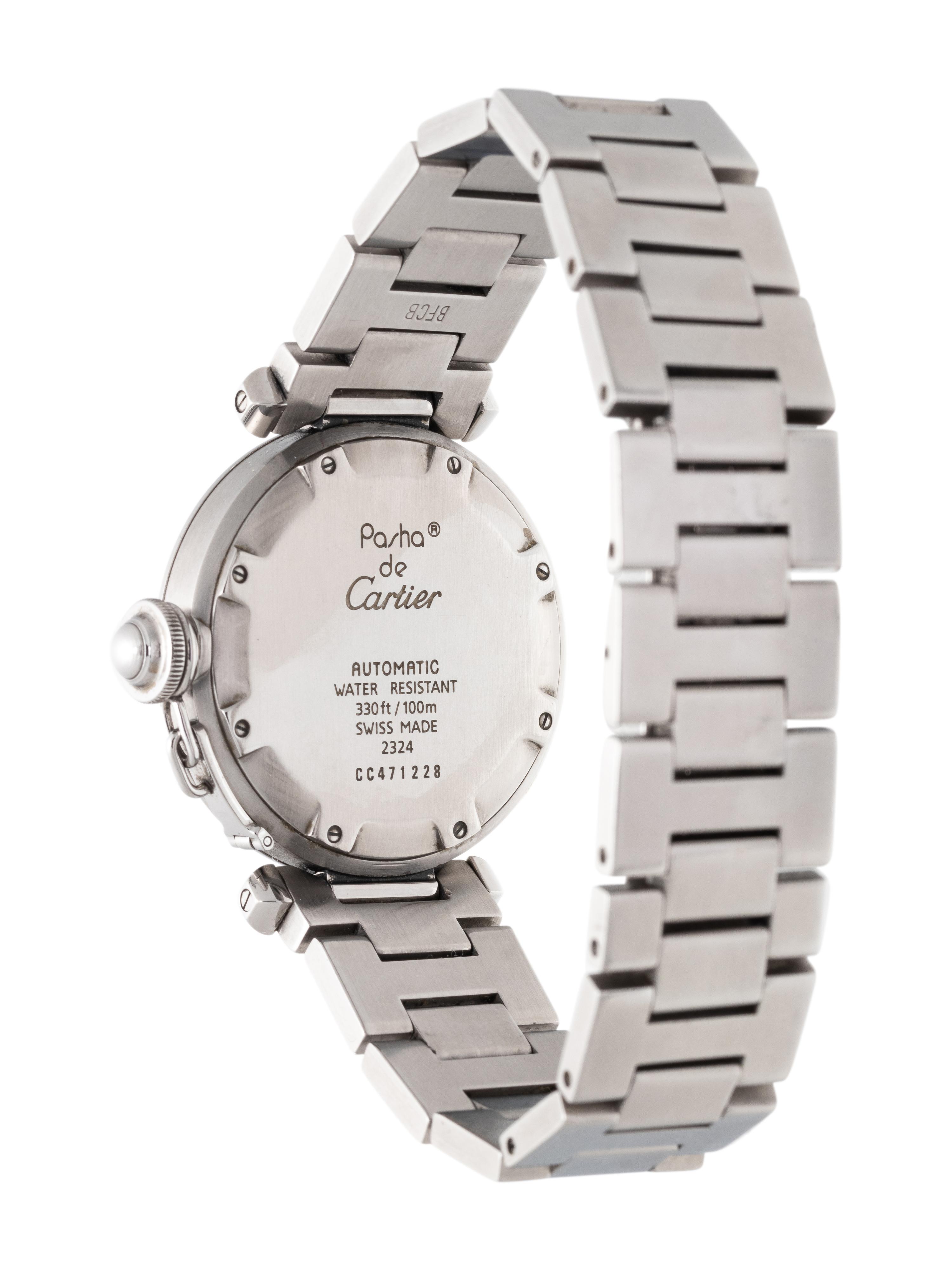 CARTIER, REF. 2324 STAINLESS STEEL 'PASHA' WRISTWATCH
