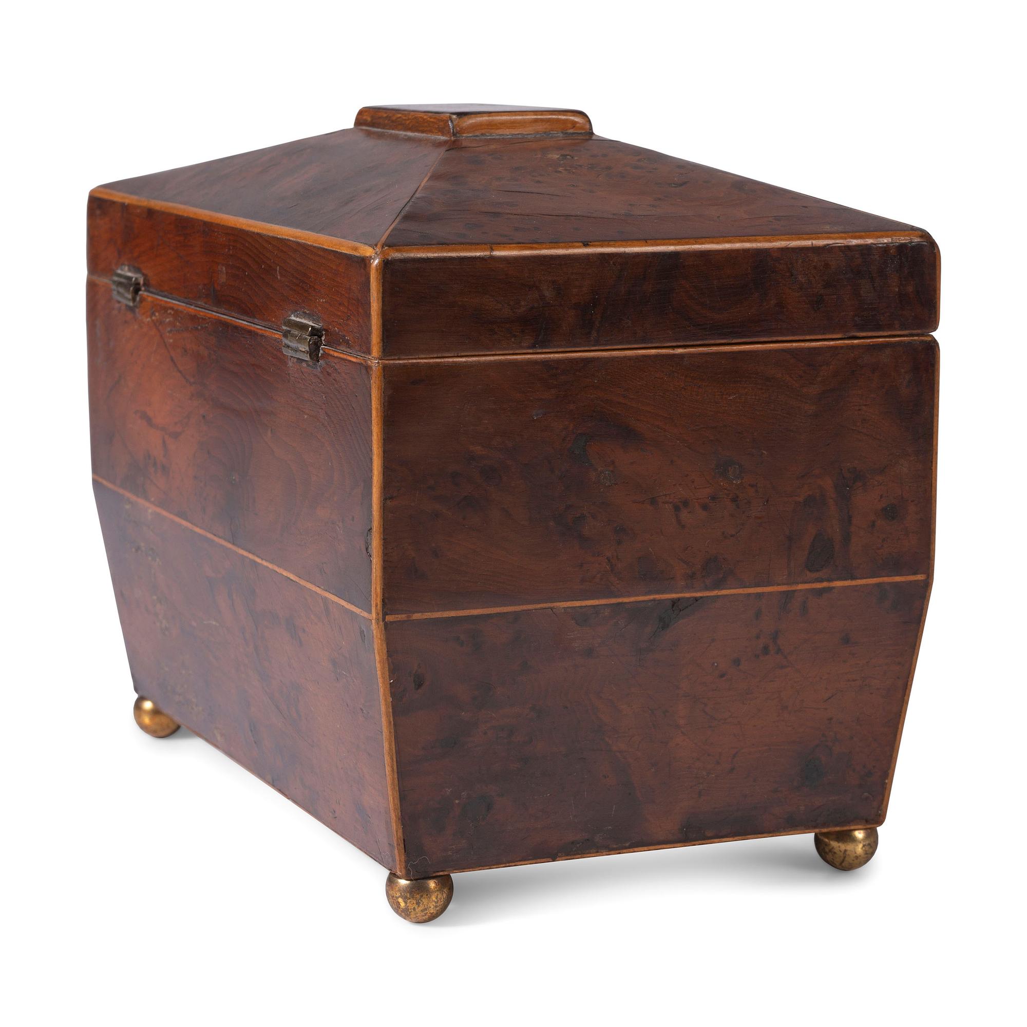 A Regency Burlwood Tea Caddy