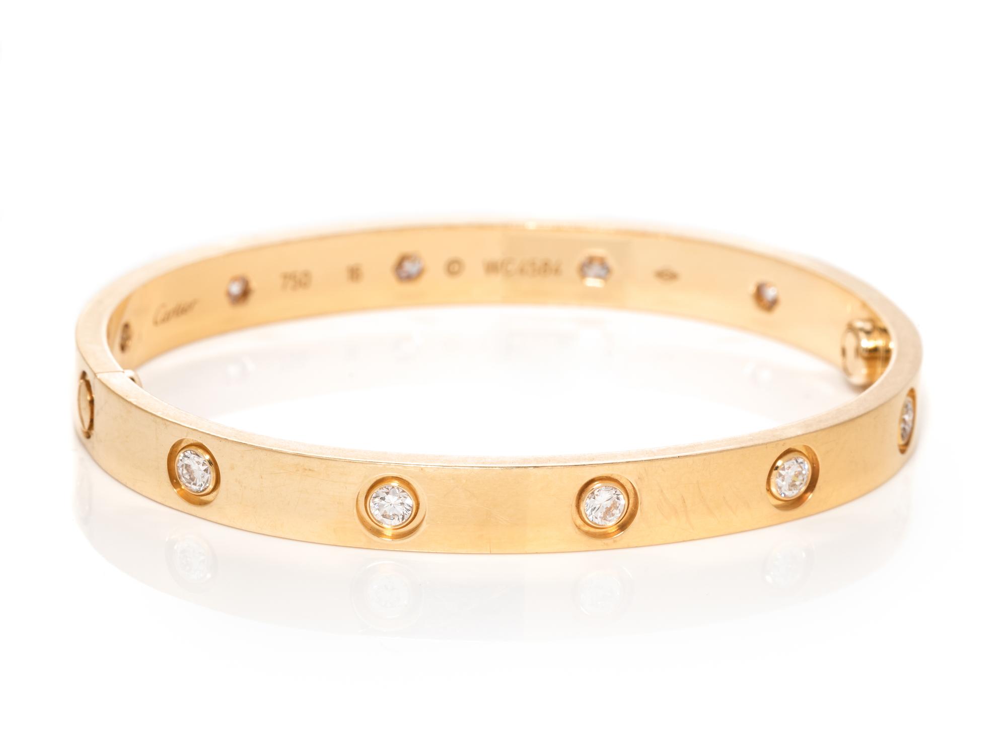 CARTIER, YELLOW GOLD AND DIAMOND 'LOVE' BRACELET