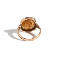 A Neoclassical Gold and Citrine Finger Ring with the God Eros